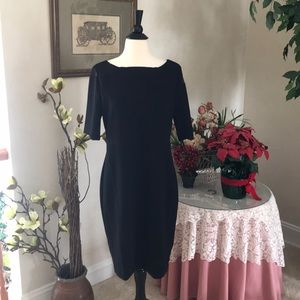 Black Tahari Dress With Mesh Inserts